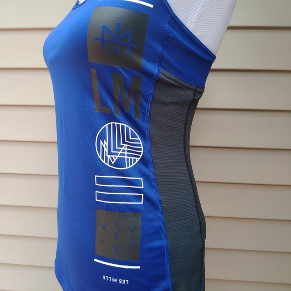 🔴SOLD🔴 Reebok Activchill Fitness Tank Top Black Blue Print Gym Yoga Workout - Picture 6 of 16